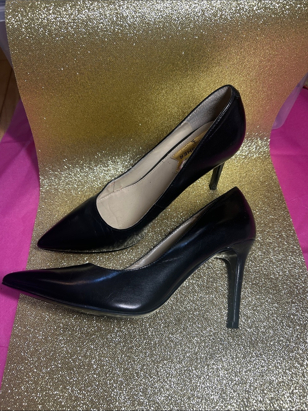 Marc Fisher Black Pointed-Toe Stiletto Pumps